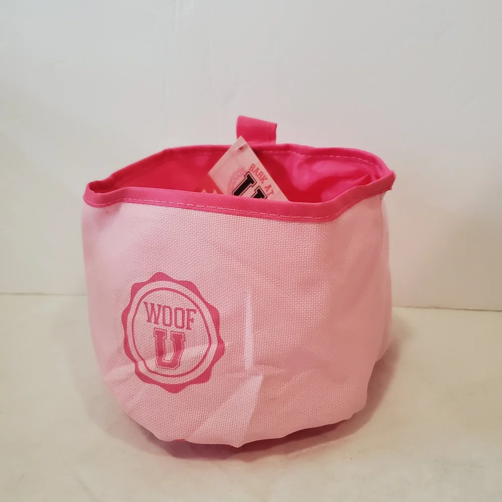 Pink Collapsible Travel Dog Bowl